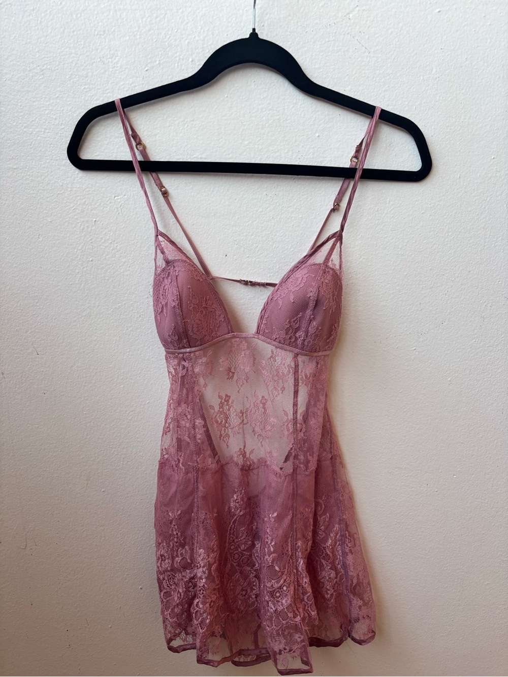 Victoria secret Lace Sheer Chemise Slip - Dusty Rose